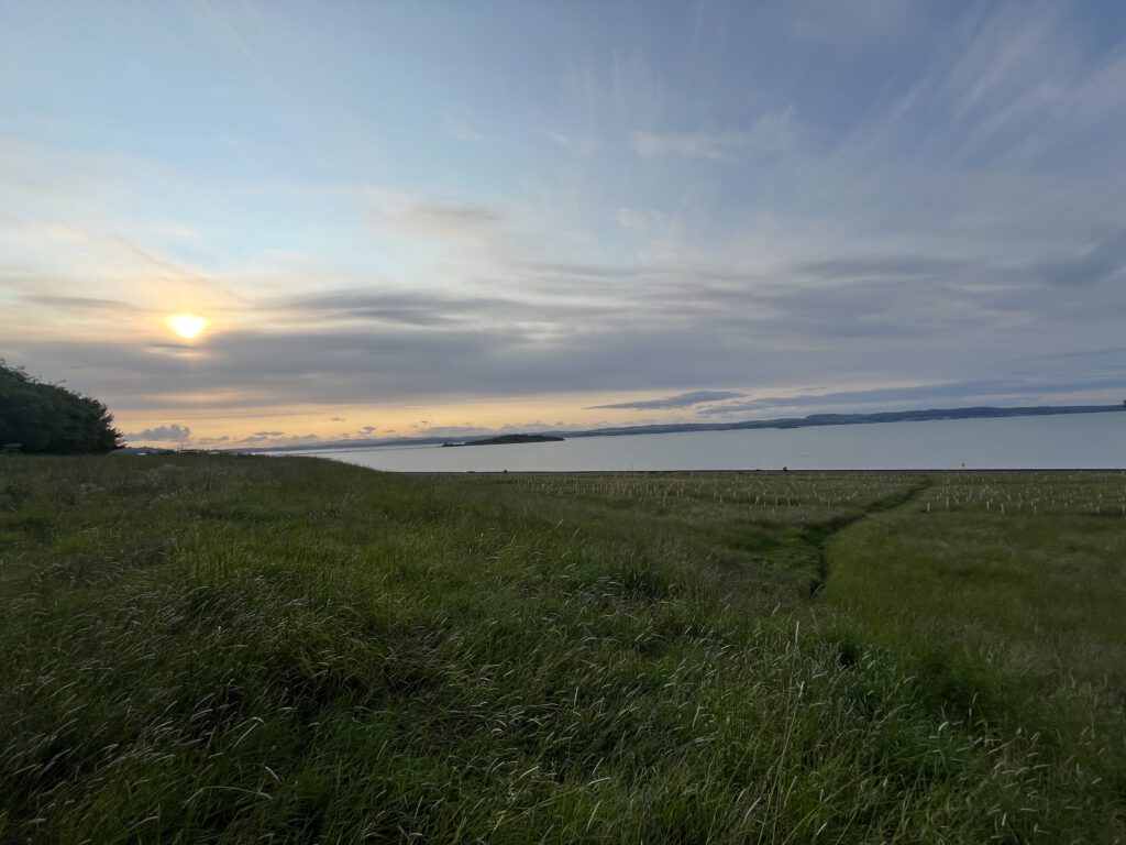 Sonnenuntergang über dem Firth of Forth